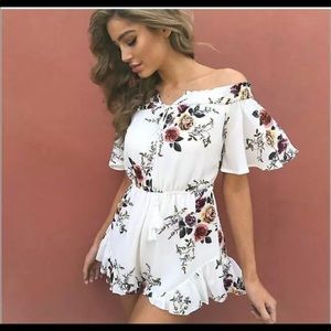 Romper Jumpsuit white floral